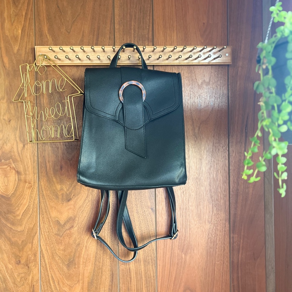 Black backpack purse